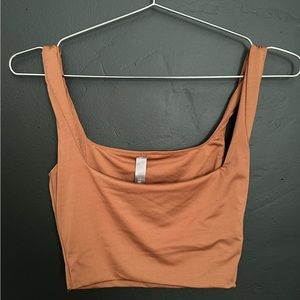 Women’s Mocha Crop Tank Top | Small | Brown